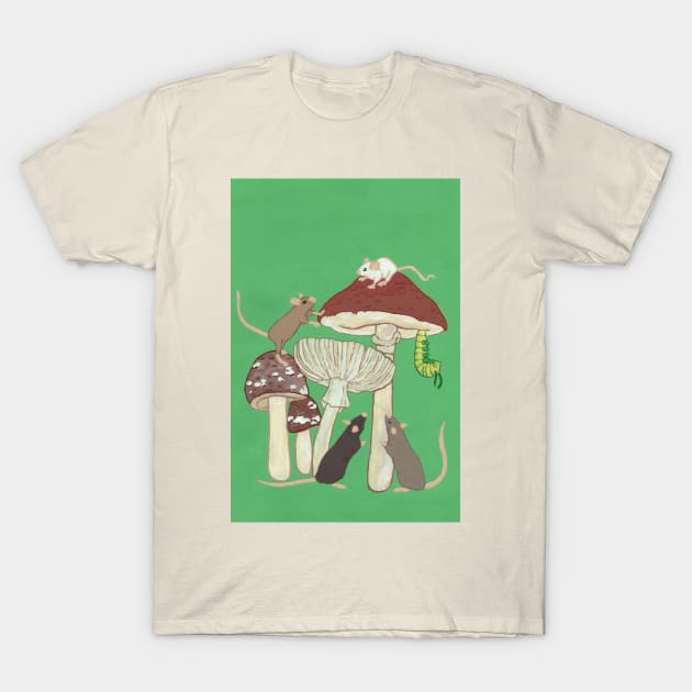 Storybook Mice and Mushrooms T-Shirt by JuniperMew